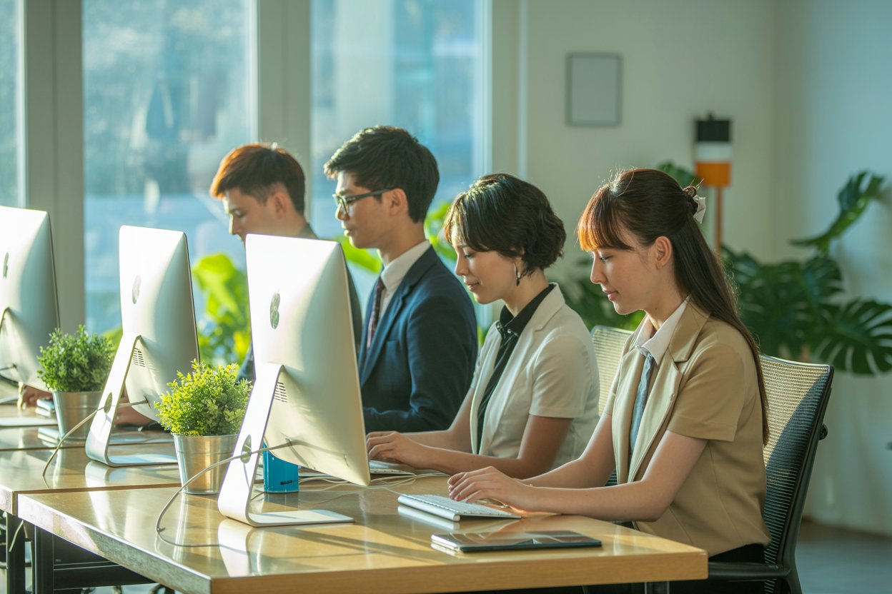 Modern quality control laboratory with technician analyzing TXIB samples using advanced testing equipment