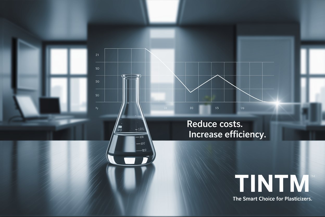 Modern quality control laboratory with technician analyzing TXIB samples using advanced testing equipment