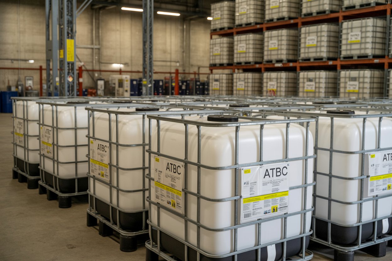 Modern quality control laboratory with technician analyzing TXIB samples using advanced testing equipment
