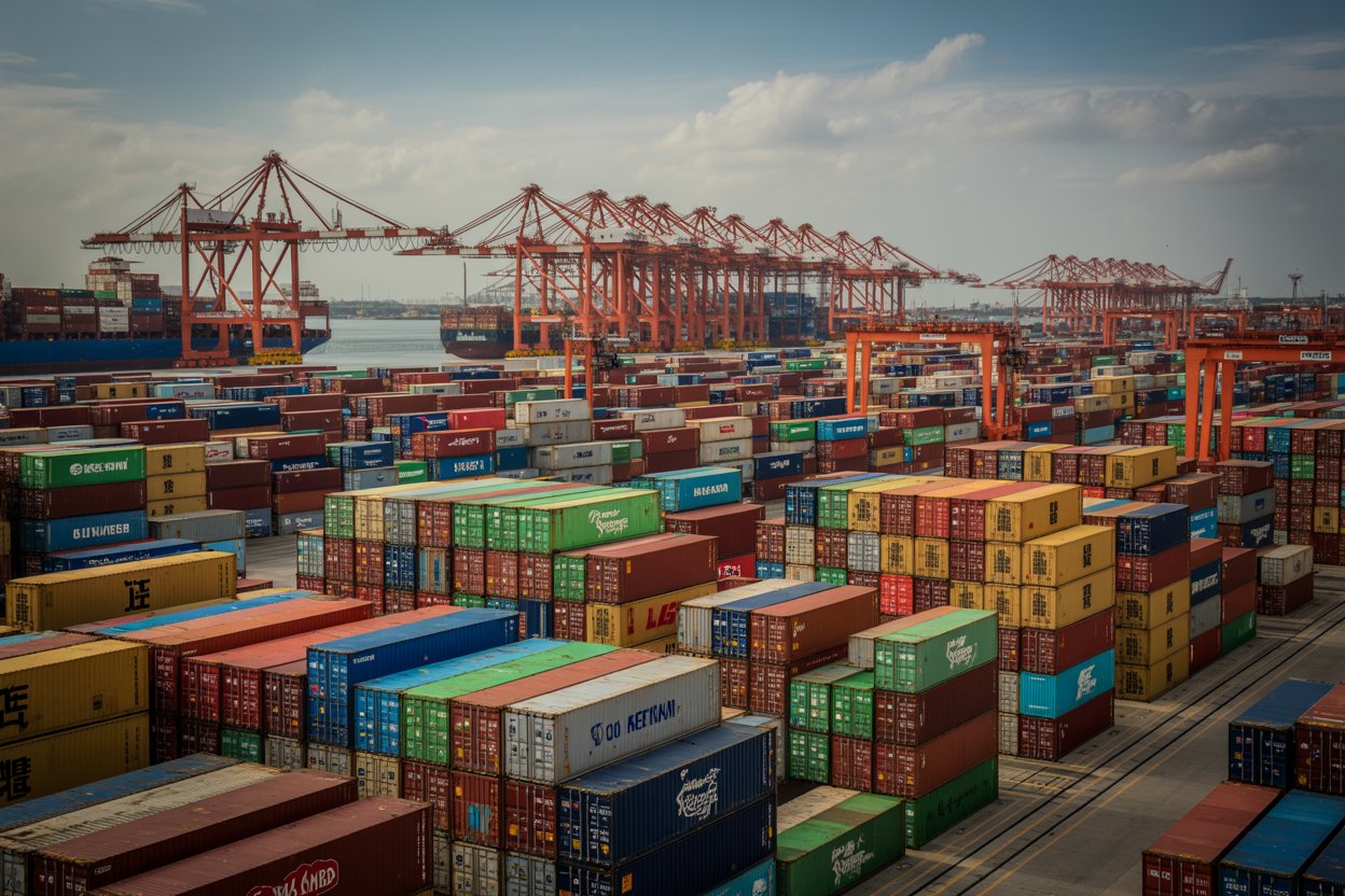 Modern quality control laboratory with technician analyzing TXIB samples using advanced testing equipment