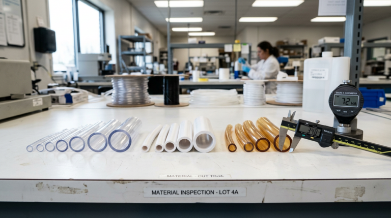 How to Formulate PVC with DOTP for Flexible Tubing 11 Cross-sections of flexible PVC tubing samples showing different wall thicknesses and clarity levels