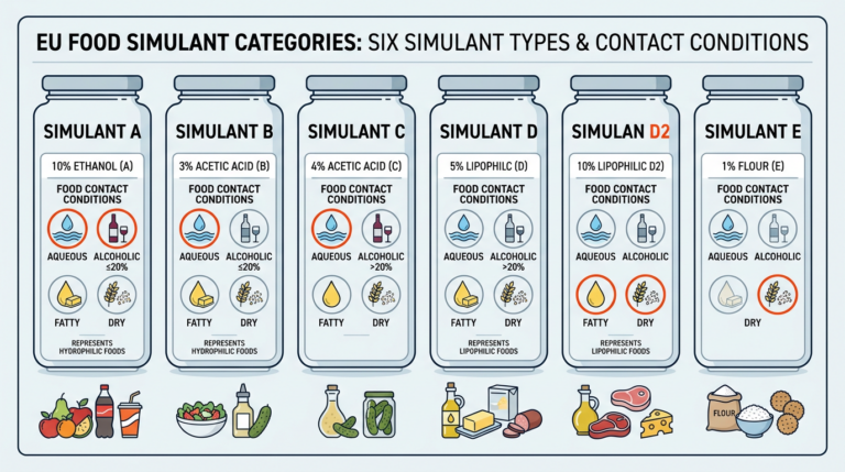 Best Methods for Detecting DOA (Dioctyl Adipate) Migration 1 Diagram of EU 10/2011 food simulant categories used in DOA migration testing