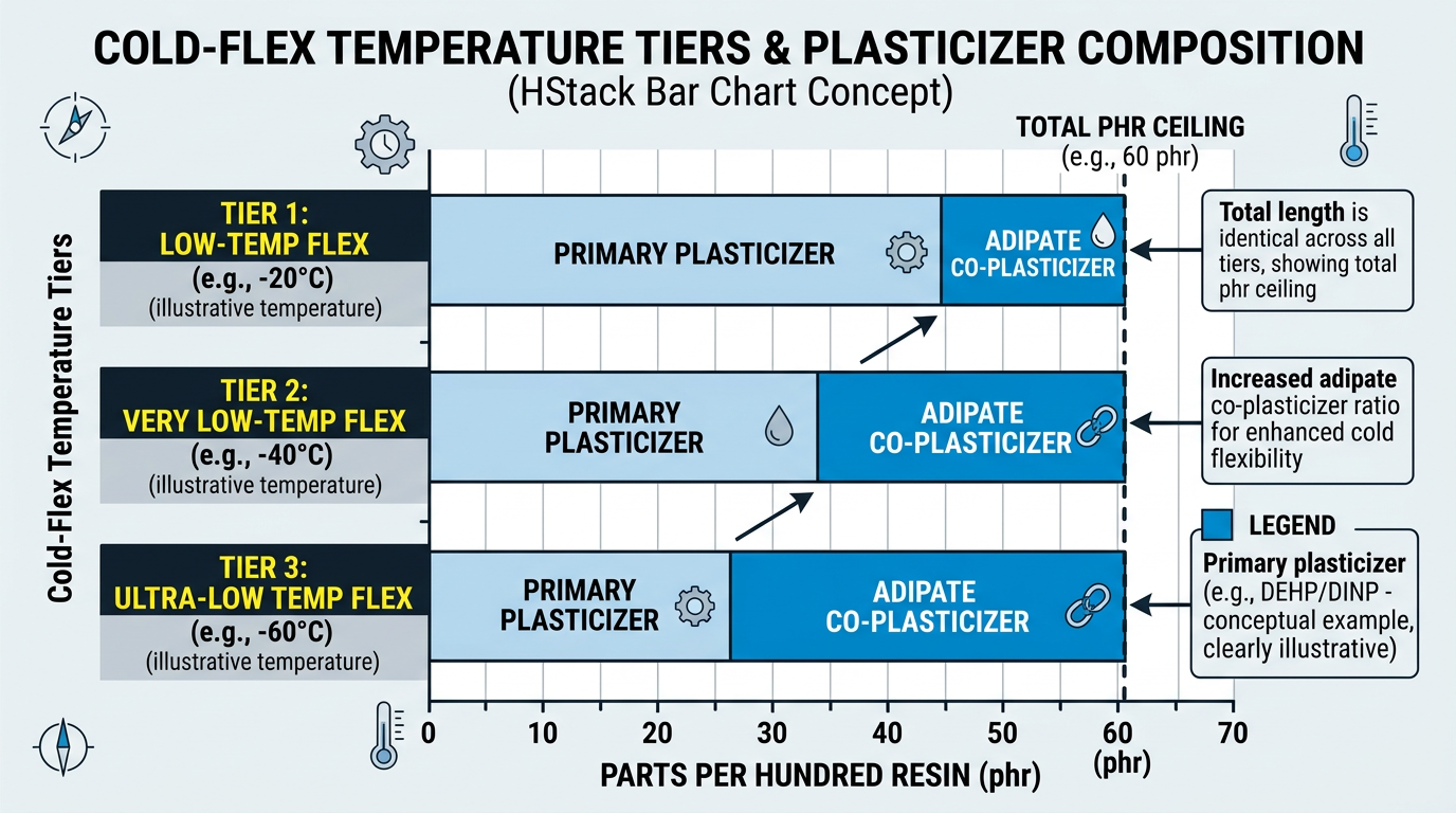 Diagramme de répartition Phr pour une recette d'isolation de fil DOA en composé PVC flexible sur trois couches flexibles à froid