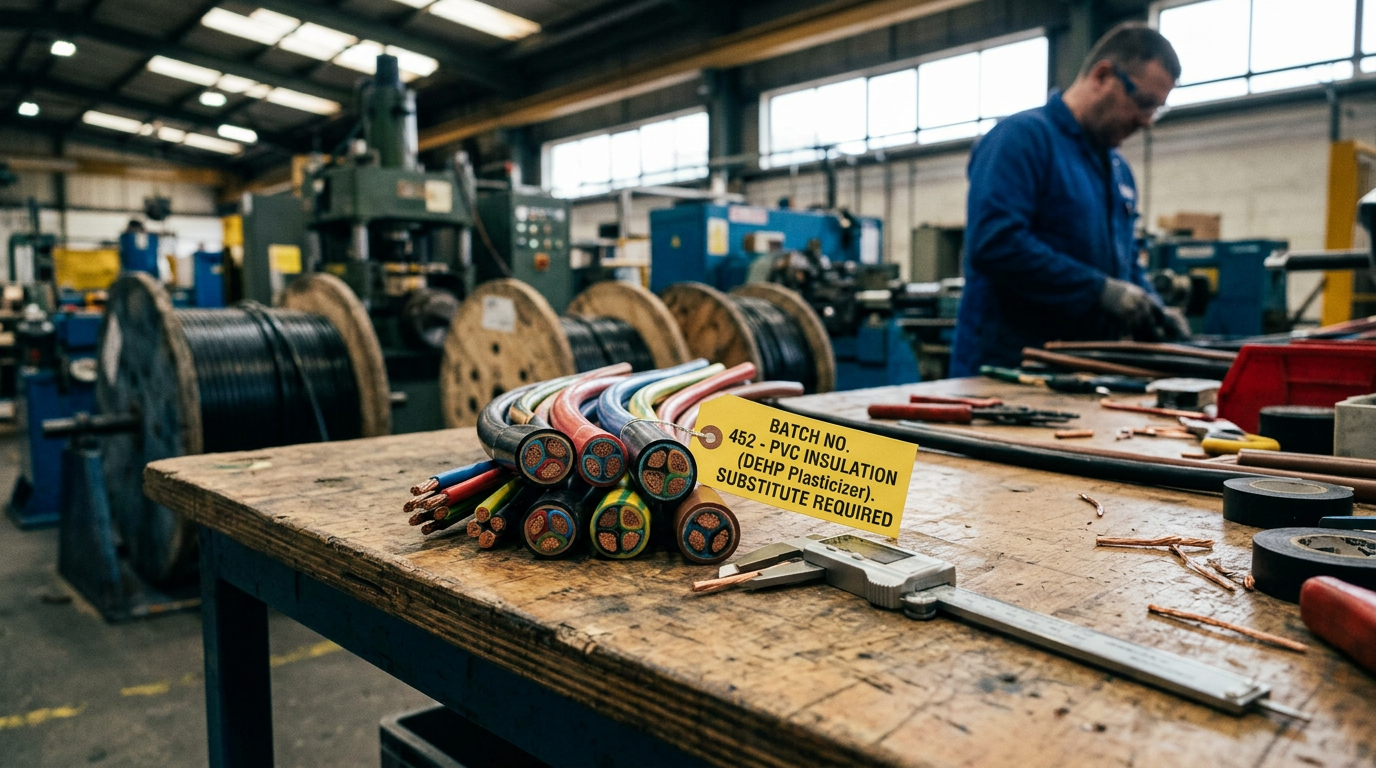 Comment remplacer le DEHP dans les produits en PVC sans perturber votre processus 3 Coupe transversale de câbles isolés en PVC où les compoundeurs remplacent le DEHP dans les produits en PVC pour applications de fils et câbles