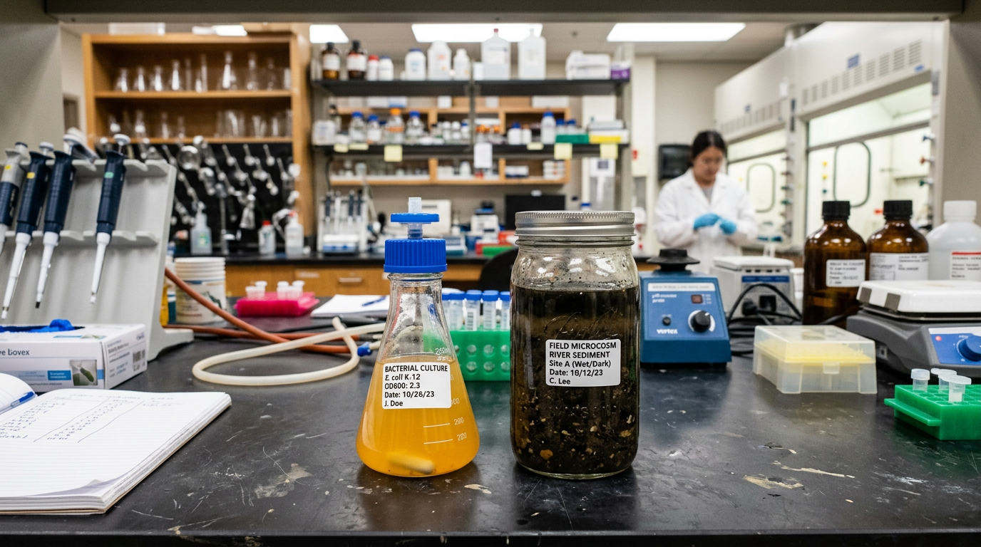 Biodegradation of Dioctyl Phthalate: Pathway and Kinetics 4 Pure-culture flask versus sediment microcosm illustrating how dioctyl phthalate biodegradation rates differ between lab and environment