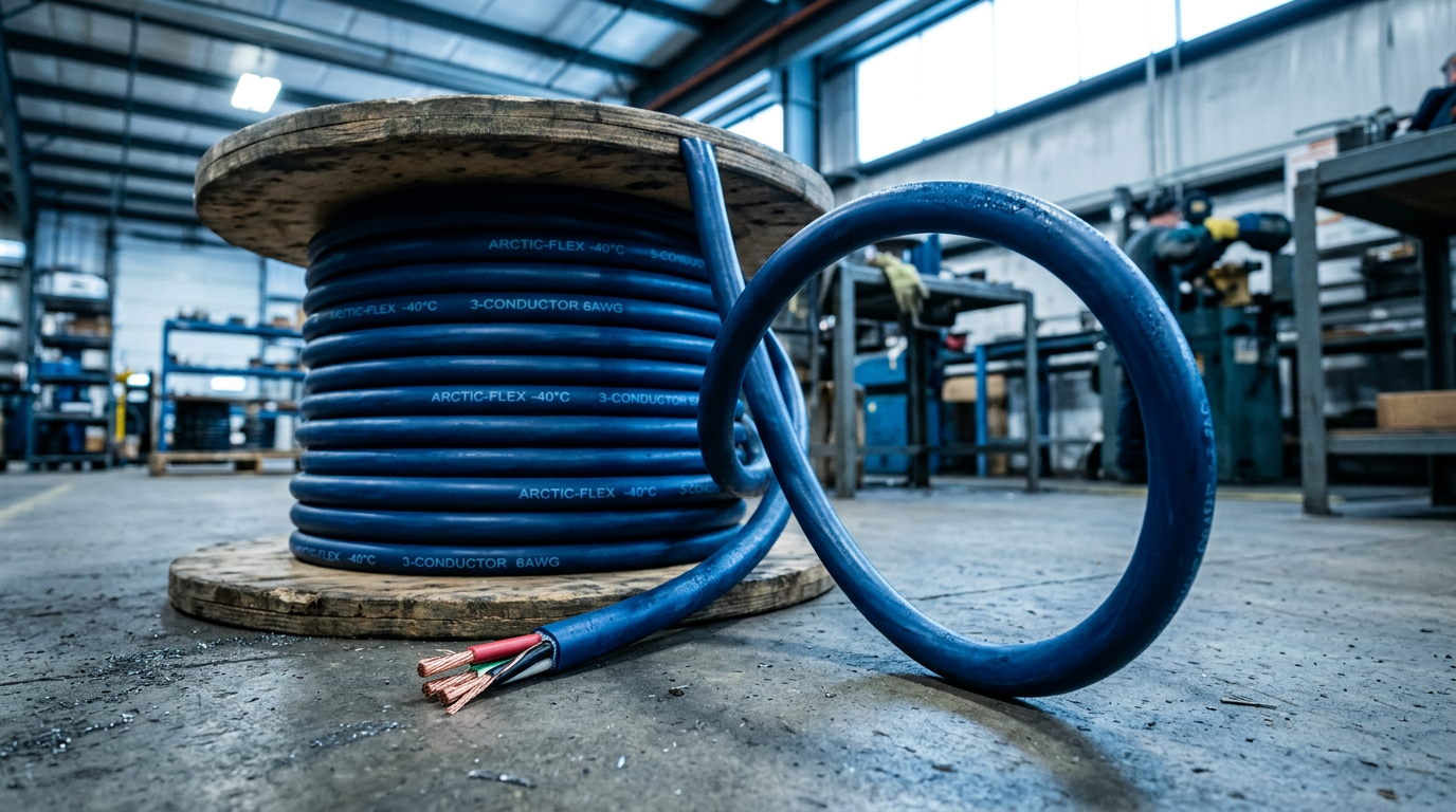 Câble flexible en PVC de qualité arctique avec plastifiant DOA, conçu pour une utilisation à basse température inférieure à -40 °C