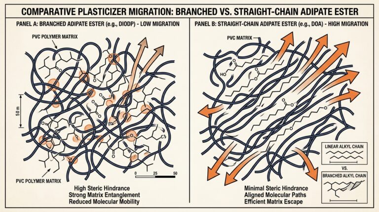 Diagnostic comparison of branched versus straight adipate ester volatility when replacing DOA with DINA